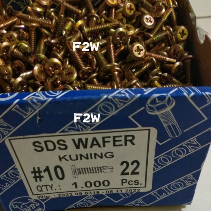 ✅Ori Sekrup Sds Waferhead  Kuning 10X22 Moon Lion Skrup Wafer #10X22 Diskon