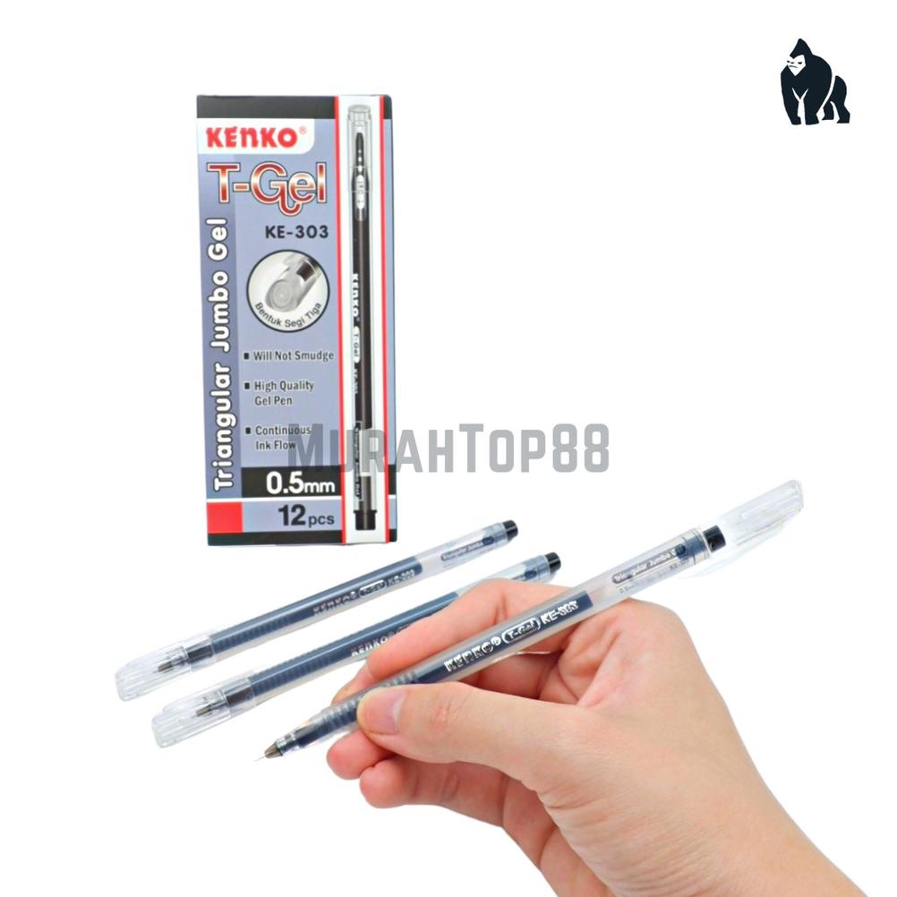 

PROMO SPECIAL Pulpen T-Gel KE-303 Kenko 0.5 mm / Triangular Jumbo Gel Pen /Ballpoint Bolpen Pena Tinta [PER LUSIN] SALE