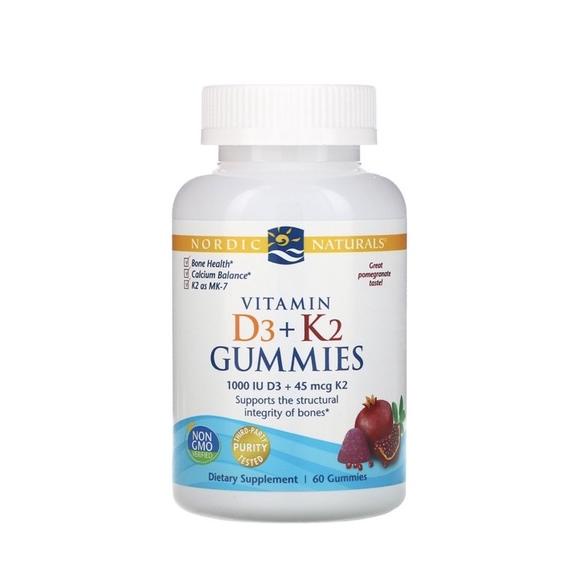 NORDIC NATURALS VITAMIN D3 + K2 GUMMIES POMEGRANATE 1000 IU 60 GUMMIES