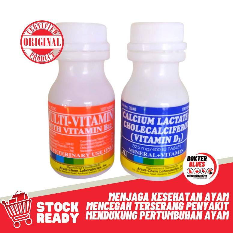 ORIGINAL Paket MULTIVITAMIN & CALCIUM LACTATE Ayam Bangkok Filipin Laga Aduan PROMO