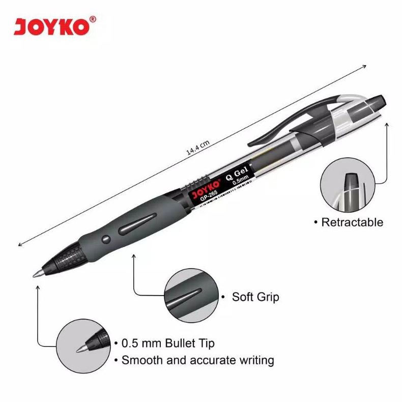 

ORIGINAL Pulpen 0,5mm Q Gel JOYKO GP-265 (12 pc) PROMO