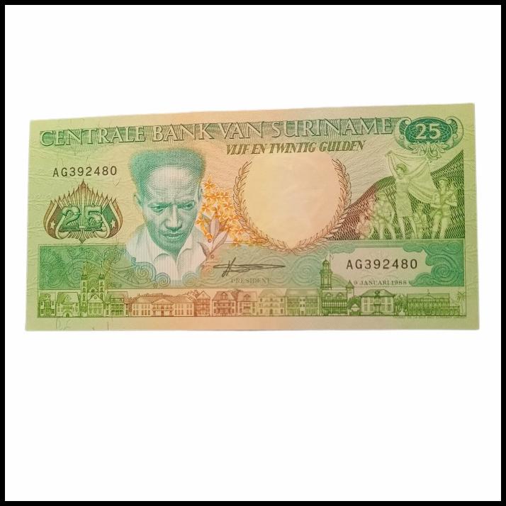 HOT DEAL UANG KOLEKSI 25 GULDEN SURINAME 