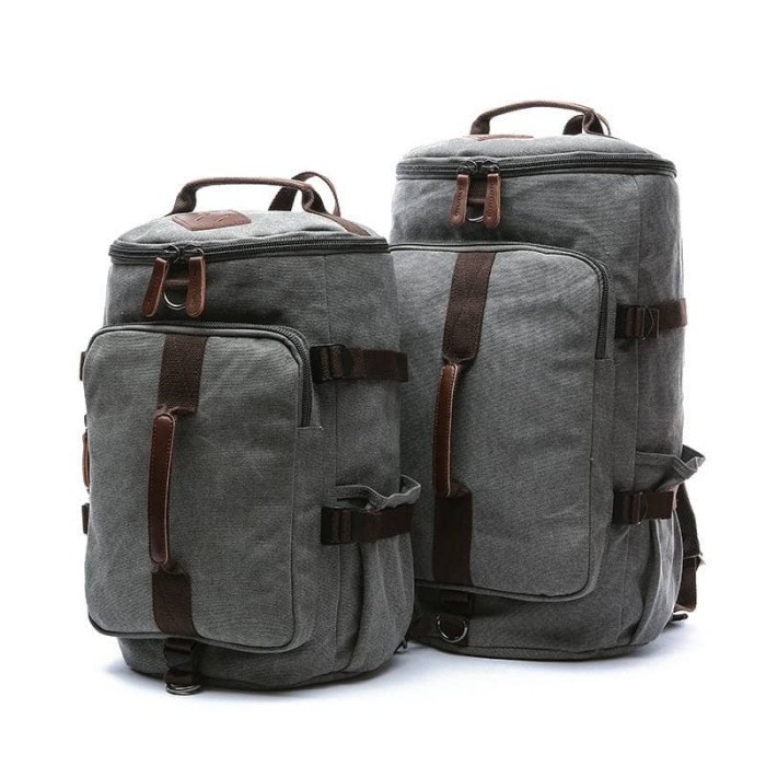 ✨Original Tas Multifungsi Tas Ransel Tas Kanvas Pria Abu Terbaru
