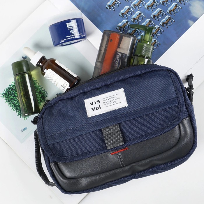 ✨Original Dopp Kit Visval / Tas Tangan / Hand Bag Visval Flashpack Navy Berkualitas