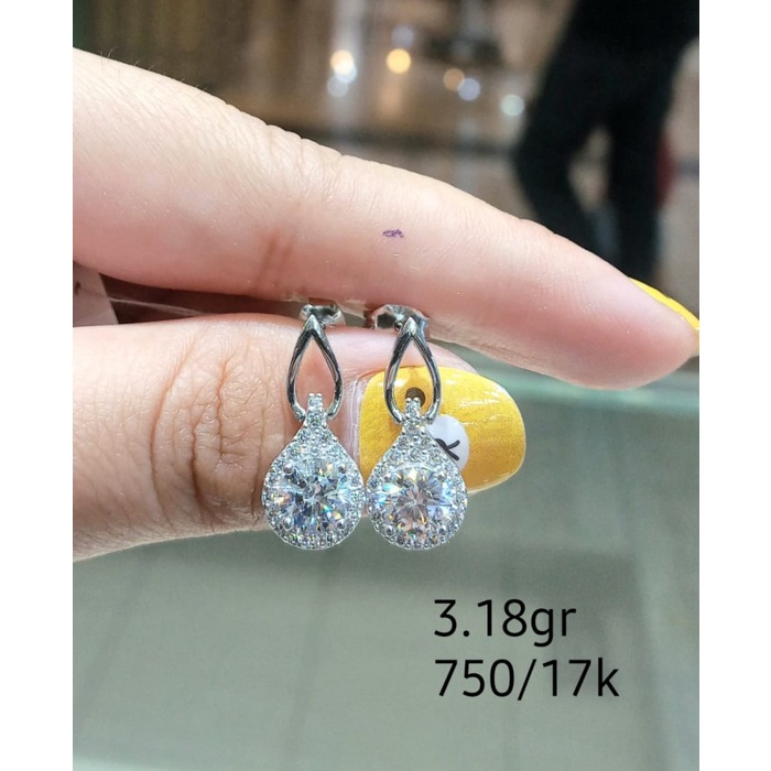 ✨Termurah Anting Giwang Tusuk Emas Putih Fashion Kadar 75 3.18 Gram Diskon