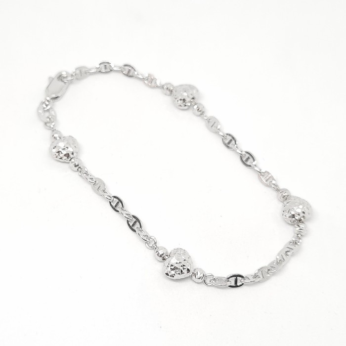 ✨Sale Gelang Italy Hermez Kombinasi Terang Jaya Emas Putih 750/17K 3.2Gr Bisa Sameday