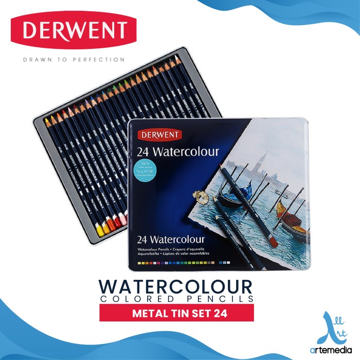 

✨Sale Pensil Warna Derwent Watercolor 24 Pencil Color Metal Tin Set Terbatas