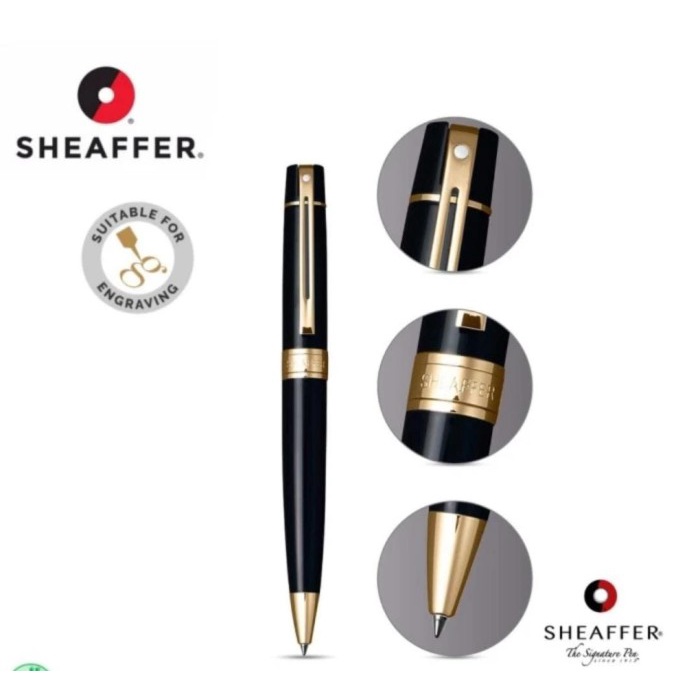 

✨Sale Sheaffer Sgc 300 Glossy Black Featuring Gold Tone Trim Ballpoint Bisa Gojek