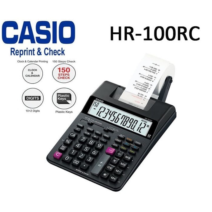 

✨Sale Kalkulator Casio Hr-100Rc Calculator Print Struck Pengganti Hr-100Tm Diskon
