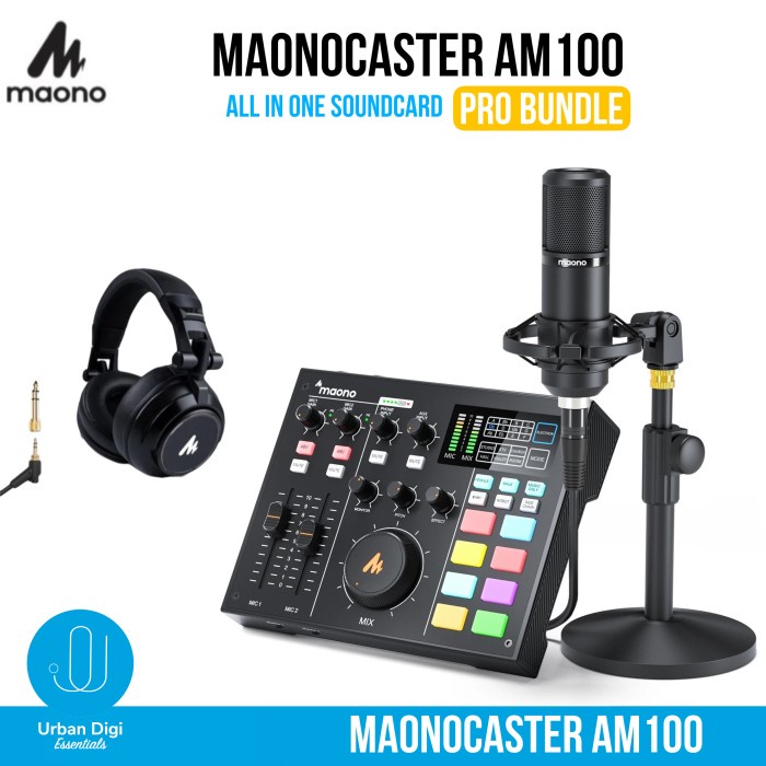 ✨Sale Paket Soundcard Premium Buat Podcast - Maonocaster Am100 Bisa Gojek