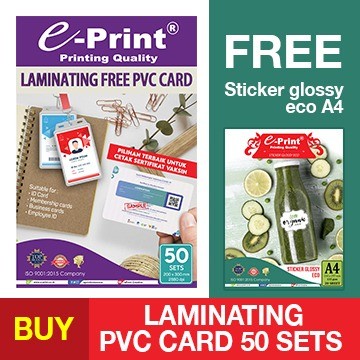 

✨Sale Kertas Foto E-Print Pvc Laminating Card Free Sticker Glossy Eco Bisa Sameday