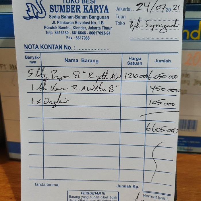 

✨Sale Nota Bpk Supriyadi 24 Juli 2021 Diskon