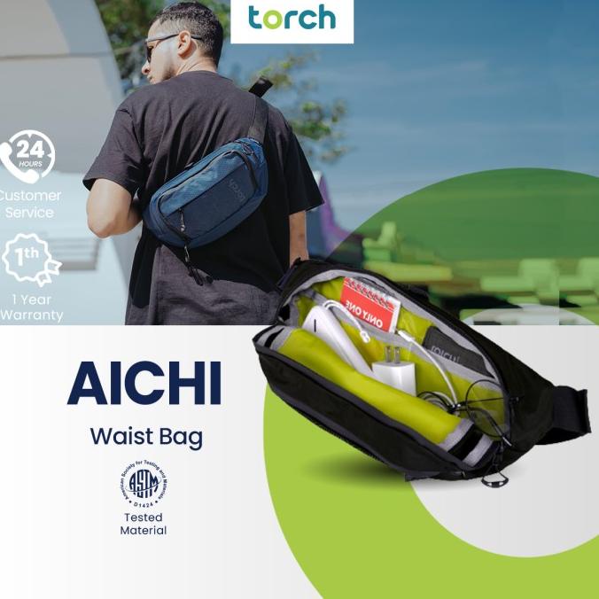 Torch Tas Pinggang Selempang Anti Air Ringan - Waist Sling Bag Aichi