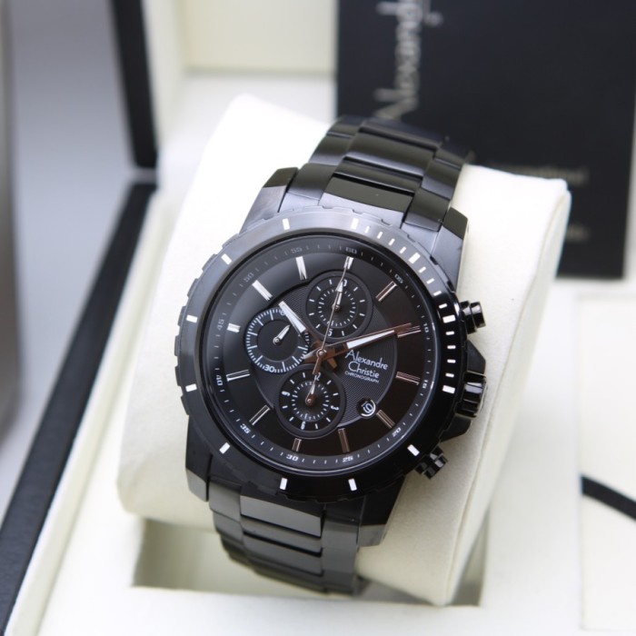 ✅Sale Alexandre Christie Ac 6141 Mc Full Black Original Jam Tangan Pria Berkualitas
