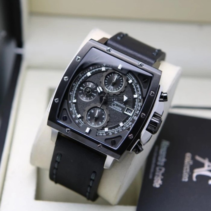 ✅Sale Alexandre Christie Ac 6376 Black Silver Ac6376 Pria Original Diskon