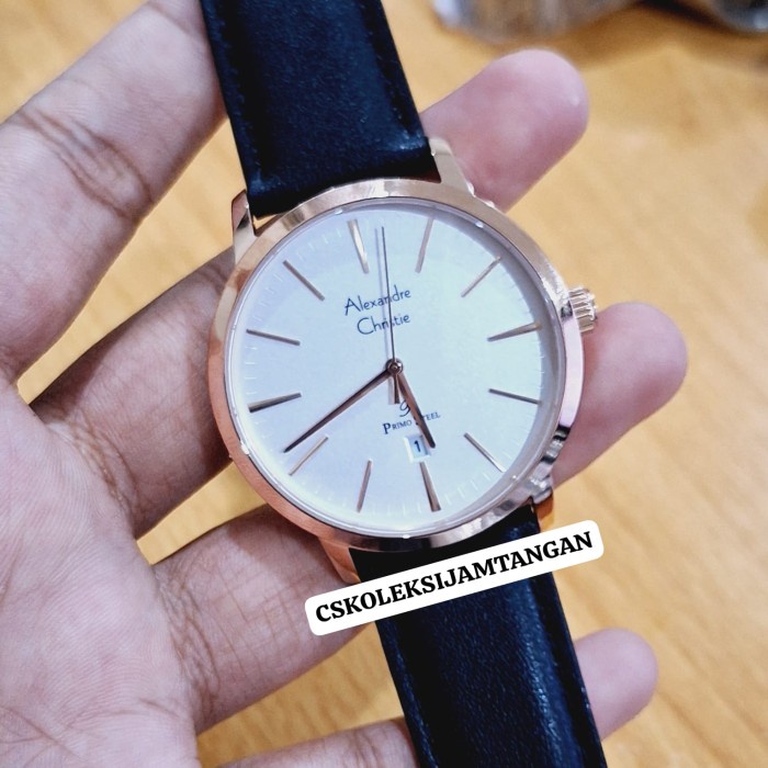 ✅Sale Alexandre Christie Ac 1028 Ac1028 Rosegold Black Pria Original Bisa Gojek