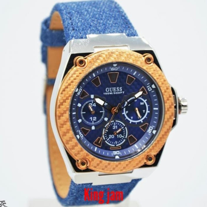 ✅Sale Jam Tangan Pria Guess W1058G1 Original Blue Diskon