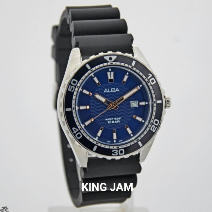 ✅Ori Jam Tangan Pria Alba Ag8L31X1 Original Black Dial Blue Limited