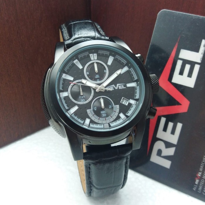 ✅Ori Jam Tangan Pria Revel Bc6170 Full Black Original Bisa Sameday