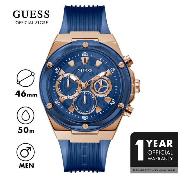 ✅Ori Jam Tangan Pria Guess Ori - Guess Mens Watch Blue Poseidon - Gw0425G3 Diskon