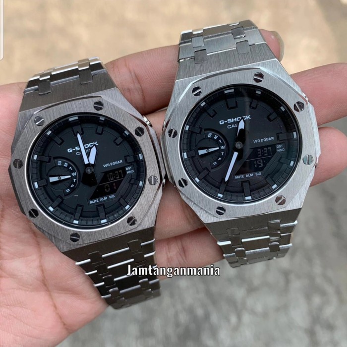✅Original Gshock Ga 2100 1A1 Stainless Royal Oak Gen 3 Audemars Piguet Grey Bisa Sameday