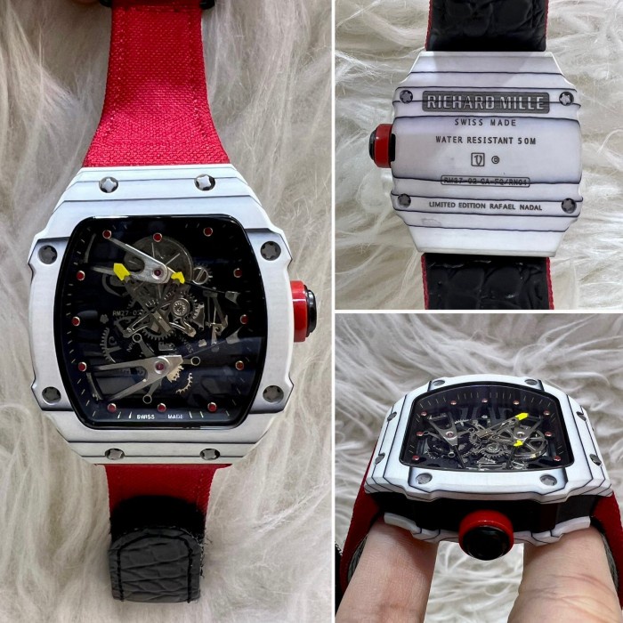 ✅Ori Luxury Watch Red Rm27-02 Nadal Carbon Tourbilon 44Mm Clone 1:1 Limited