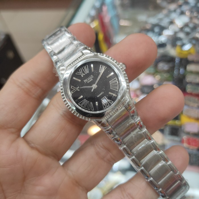 ✅New Jam Tangan Wanita Picallo 95-236L Silver Black Original Diskon