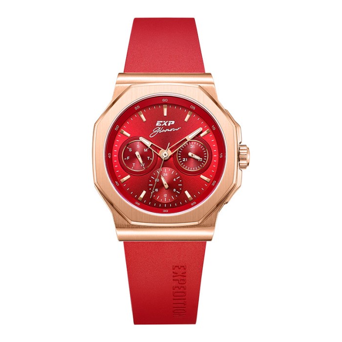 ✅Baru Jam Tangan Wanita Expedition Ladies E 6816 Bf Rrgre Glamour Red Dial Diskon