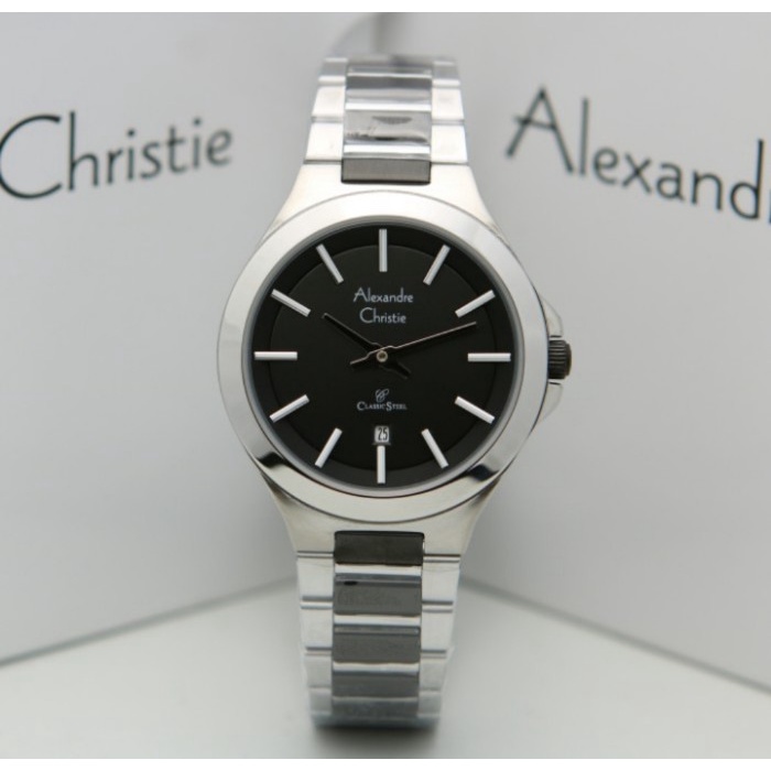 ✅Baru Jam Tangan Wanita Alexandre Christie Ac 8634 Ac8634 Silver Black Ori Bisa Gojek