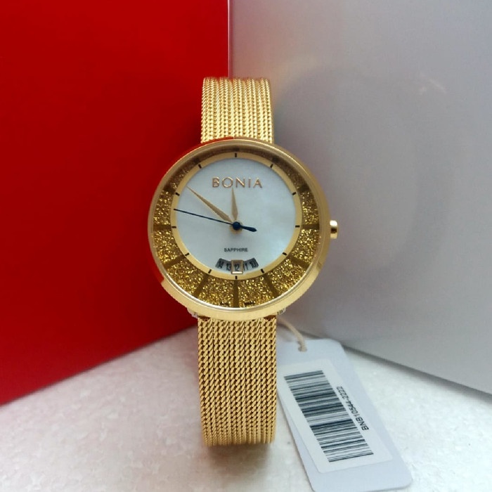 ✅Baru Jam Tangan Wanita Bonia Bnb10544-2222 Saphire Gold Original Bisa Sameday