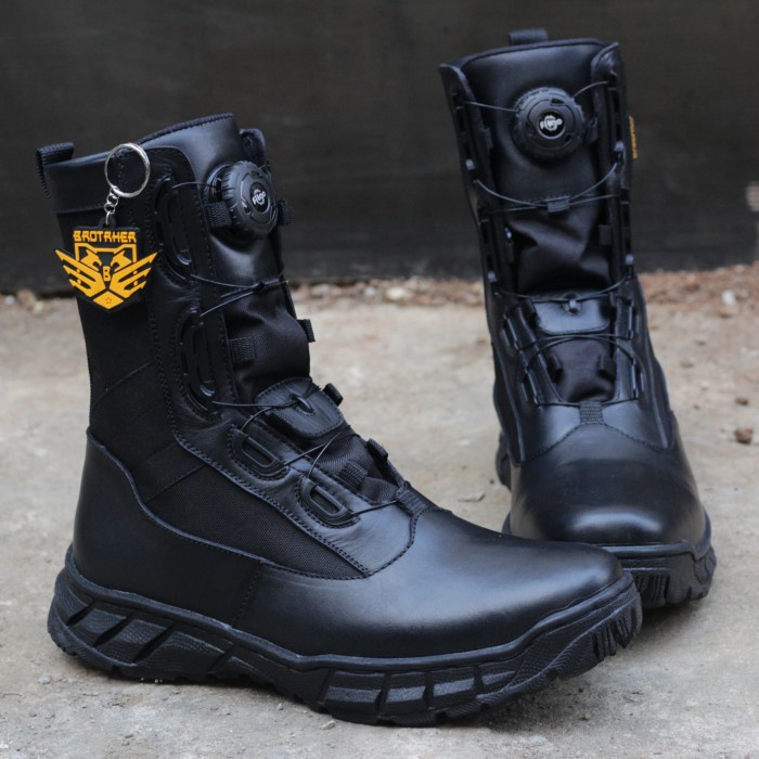 PROMO Sepatu Pdl Kulit Tni Polri Tali Putar Merk Brotrher