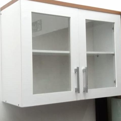 Ready Stok Rak Piring Lemari Gantung Dapur Kitchen Set Atas Pintu 2 Kaca 005