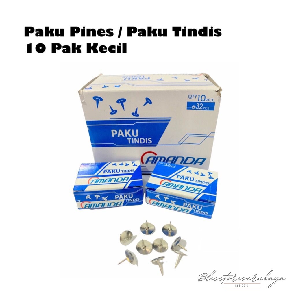 [Boon 600] (Pak Besar) Paku Pines Tindis Mading - Thumb Tacks - isi 10 Pak Kecil