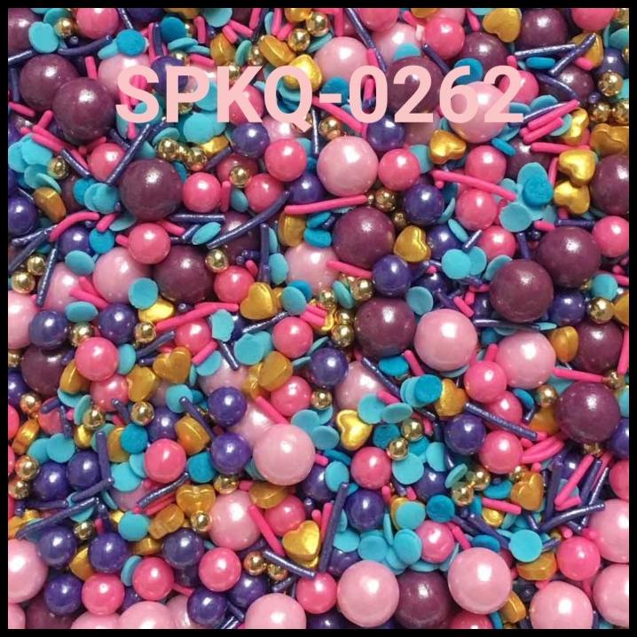 

BEST DEAL SPKQ-0262 SPRINKLES SPRINKLE SPRINGKEL 250GR MUTIARA UNGU PINK EMAS