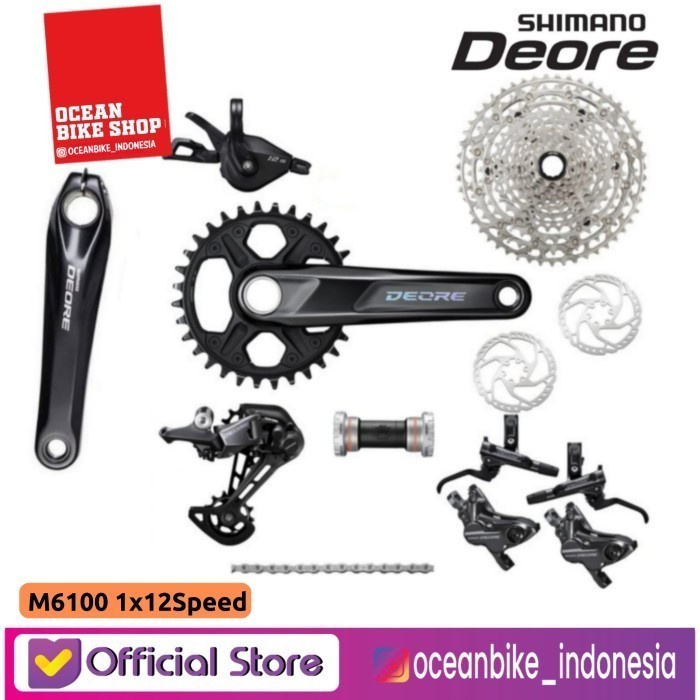 ✨Ori Group Set Mtb Shimano Deore M6100 1 X 12 Speed - Groupset Sepeda Berkualitas