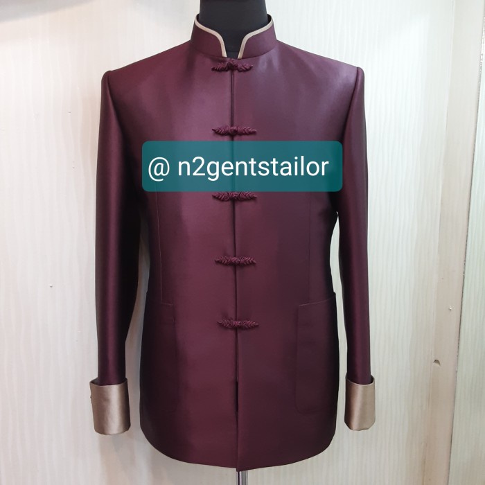 ✨New Cheongsam Pria Marun Gold Jumbo Terbatas