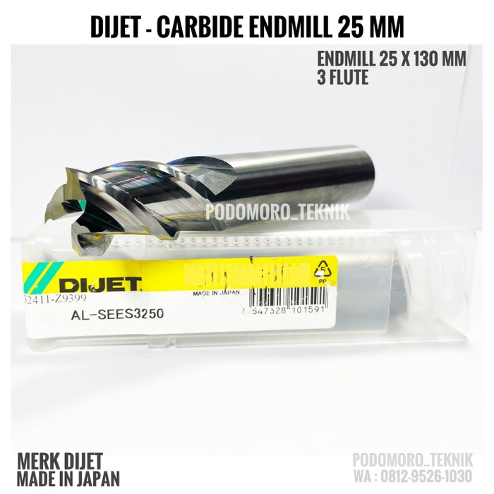 ✅Ready Endmill 25 Mm Carbide Endmill 25Mm 3 Flute Merk Dijet Japan Berkualitas