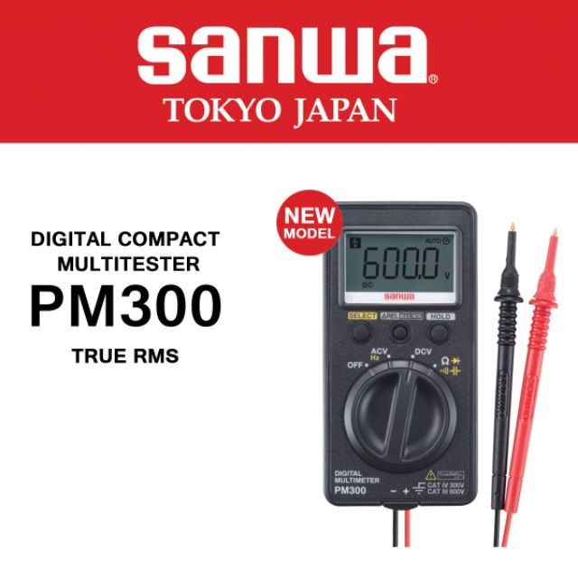 ✅Original Sanwa Pm300 Digital Compact Multitester True Rms Mini Pocket Size Berkualitas