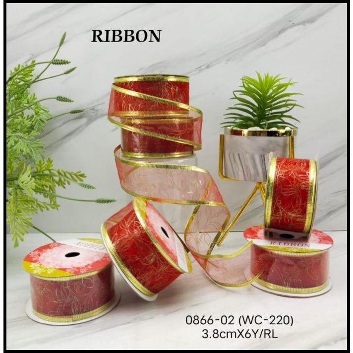 

DISKON PITA NATAL ROLL RIBBON CHRISTMAS AKSESORIS NATAL 0866-02 (WC-220)
