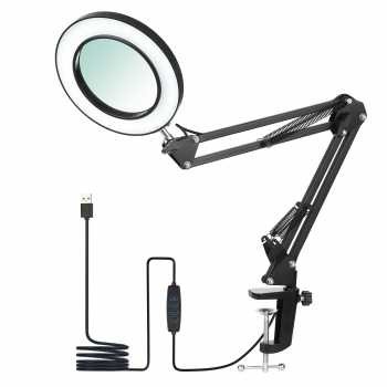 

Kkmoon Lampu Baca Led Klip Kaca Pembesar 8X Tri Color 12W - Nst36