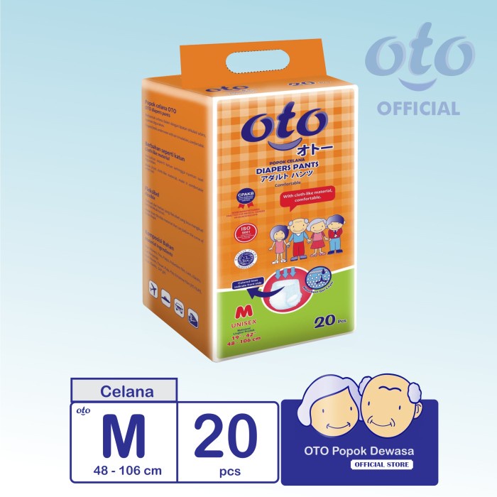Promo Oto Diapers Pants / Lampin Popok Dewasa Model Celana Ukuran M-Isi 20