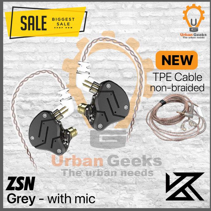 Knowledge Zenith KZ ZSN 1DD+1BA Hybrid HIFI In Ear Earphone With Mic