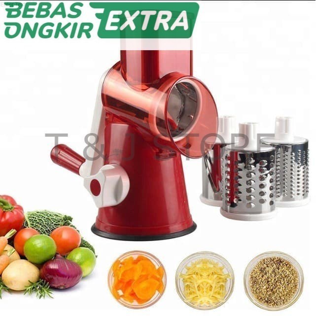 Promo Tj Alat Parut Keju Sayuran Buah Round Blades Slicer Putar