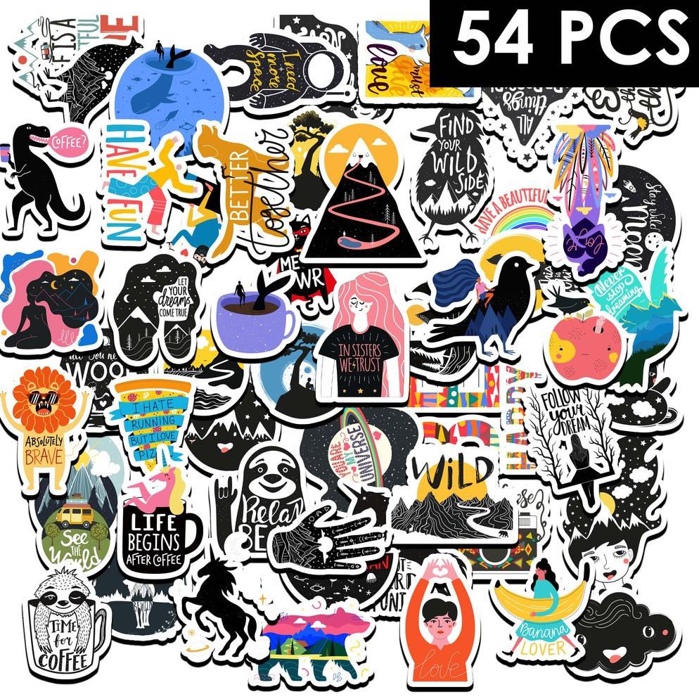 

54 Pcs Stiker kawai untuk hp / Laptop / Kulkas / Mobil / helm / sepeda / motor ST204