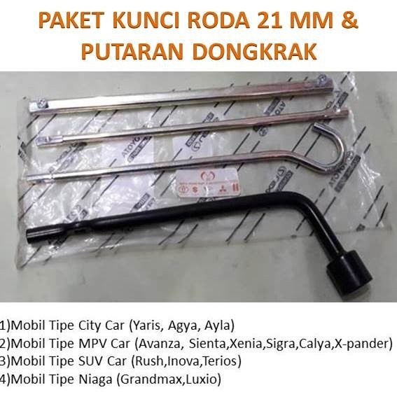 Ready Kunci Roda 21 MM &amp; Putaran Dongkrak Mobil Avanza/Xenia Metema Original
