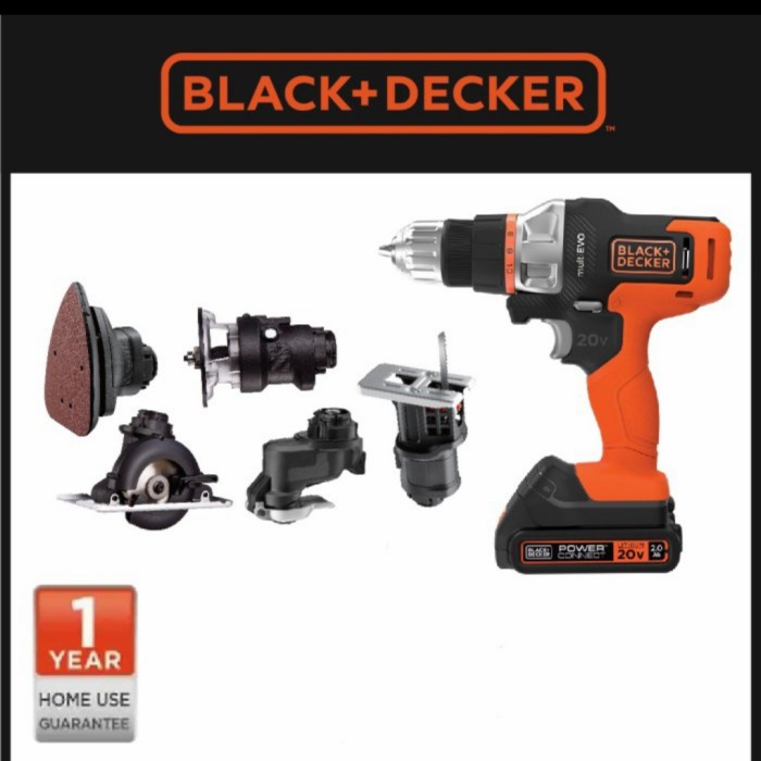 Promo Bor Cordless Multievo Multifungsi 6 Tool Kit Black Decker Multi Evo186
