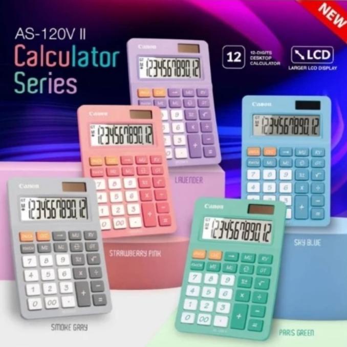 

CANON AS 120V 12Digit Color Calculator - Kalkulator Meja Warna AS120V