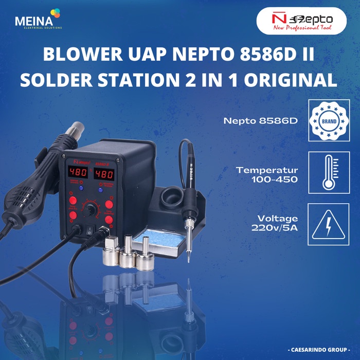 ✅New Solder Station 2 In 1 Nepto 8586D Ii Blower Uap Smd / Solder Uap Nepto Bisa Sameday