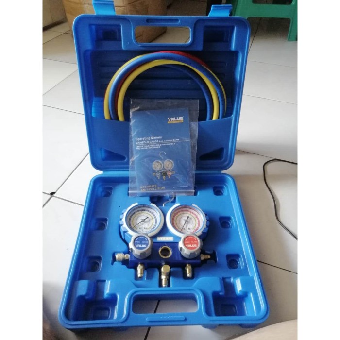 [Original] Vmg-2-R22-B Manifold Ac Value Set / Dual Manifold Gauge Value With Bag Terbaru