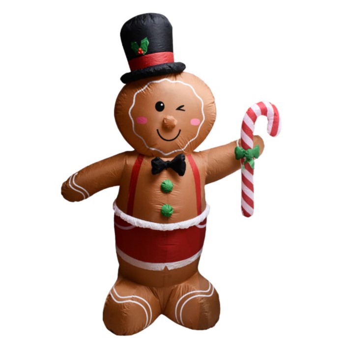[Original] Noelle 240 Cm Patung Balon Boneka Santa Claus Gingerbread Man Kue Jahe Diskon